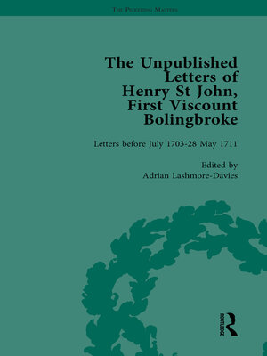 cover image of The Unpublished Letters of Henry St John, First Viscount Bolingbroke Vol 1